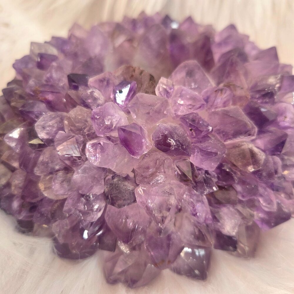 AMETHYST Tea Light Candle Holder Natural Crystal Gemstones Brazil